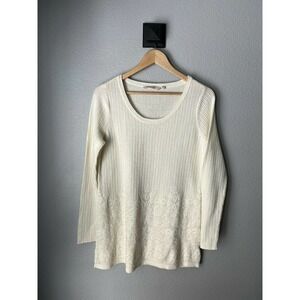 Soft Surroundings | Aida Cream Chenille Sweater Womens Medium (2CP23)